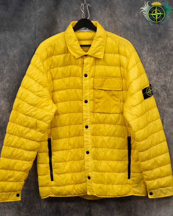 Stone Island Garment Dyed Micro Yarn Down Jacket Yellow