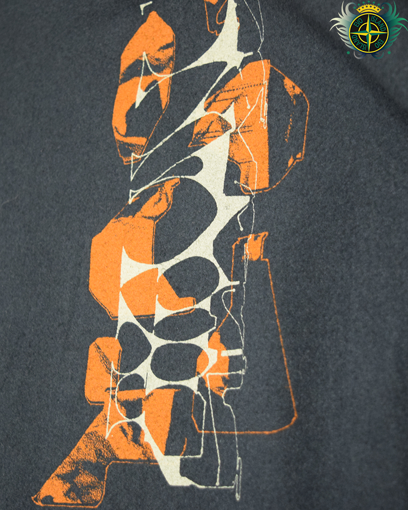 Stone Island Shadow Project Graphic Print Soft Cotton Sweater Charcoal