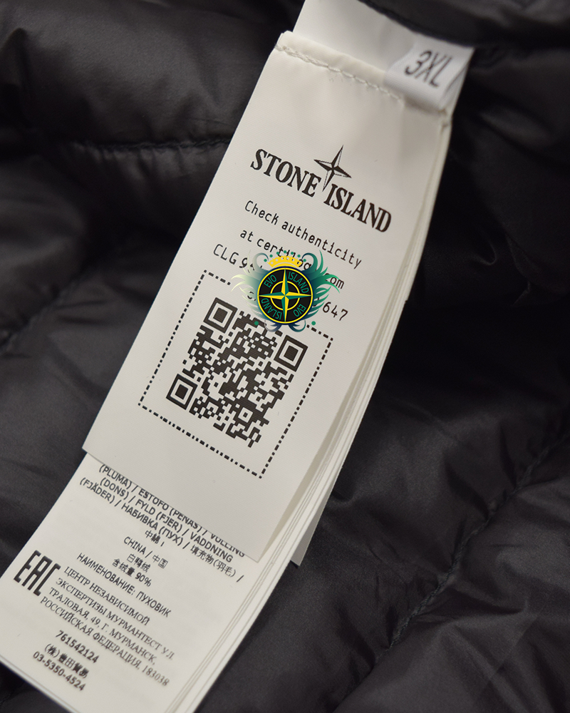Stone Island Bio Based Ripstop Nylon Down Jacket Black - 3XL
