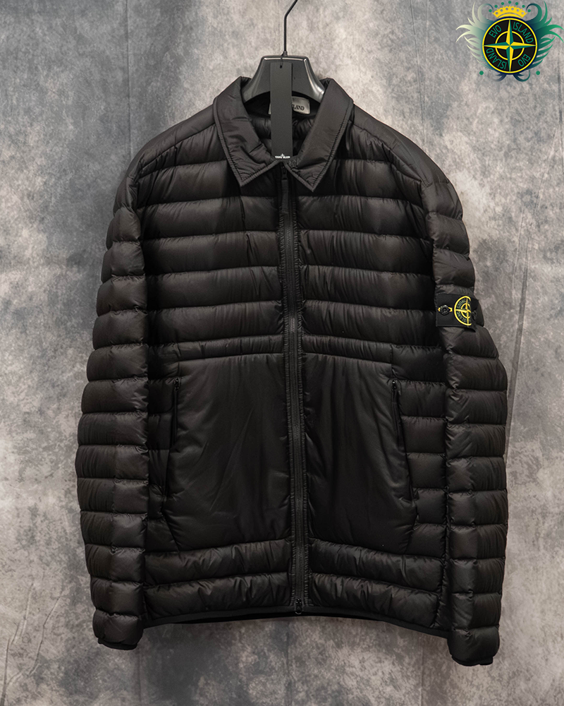 Stone Island Bio Based Ripstop Nylon Down Jacket Black - 3XL