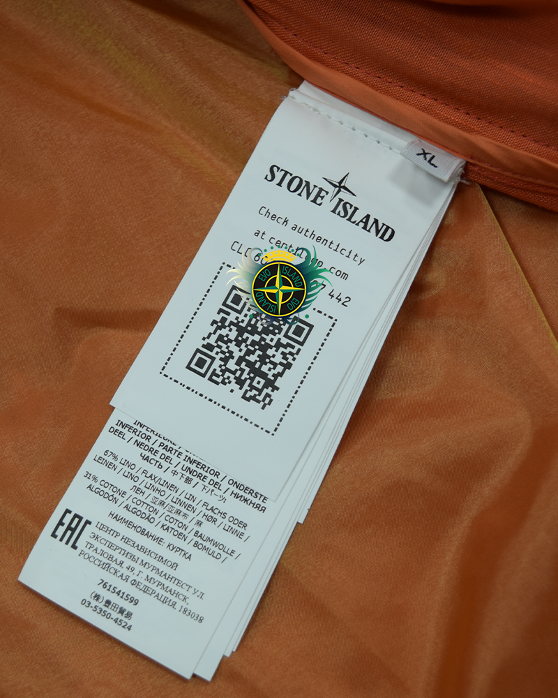 Stone Island Heat Reactive Lamy With Cotton Linen Tela Orange - XL