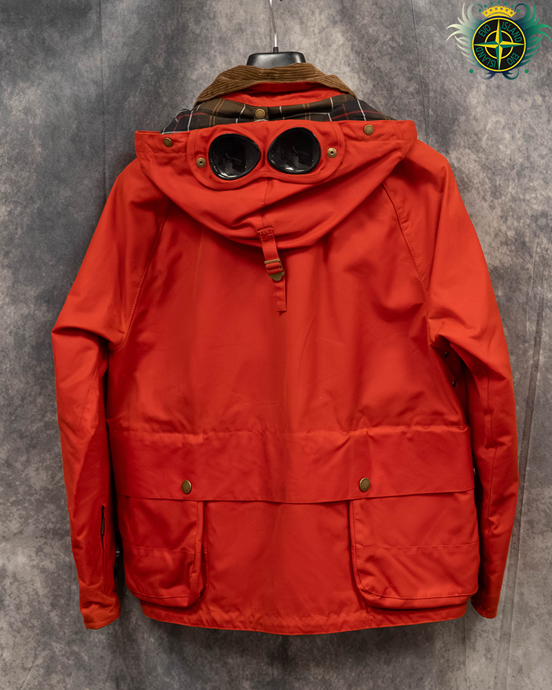 C.P Company X Barbour Creel Waxed Goggle Jacket Red - S