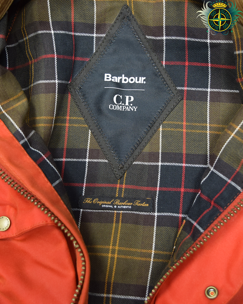 C.P Company X Barbour Creel Waxed Goggle Jacket Red - S