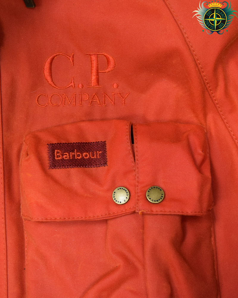 C.P Company X Barbour Creel Waxed Goggle Jacket Red - S