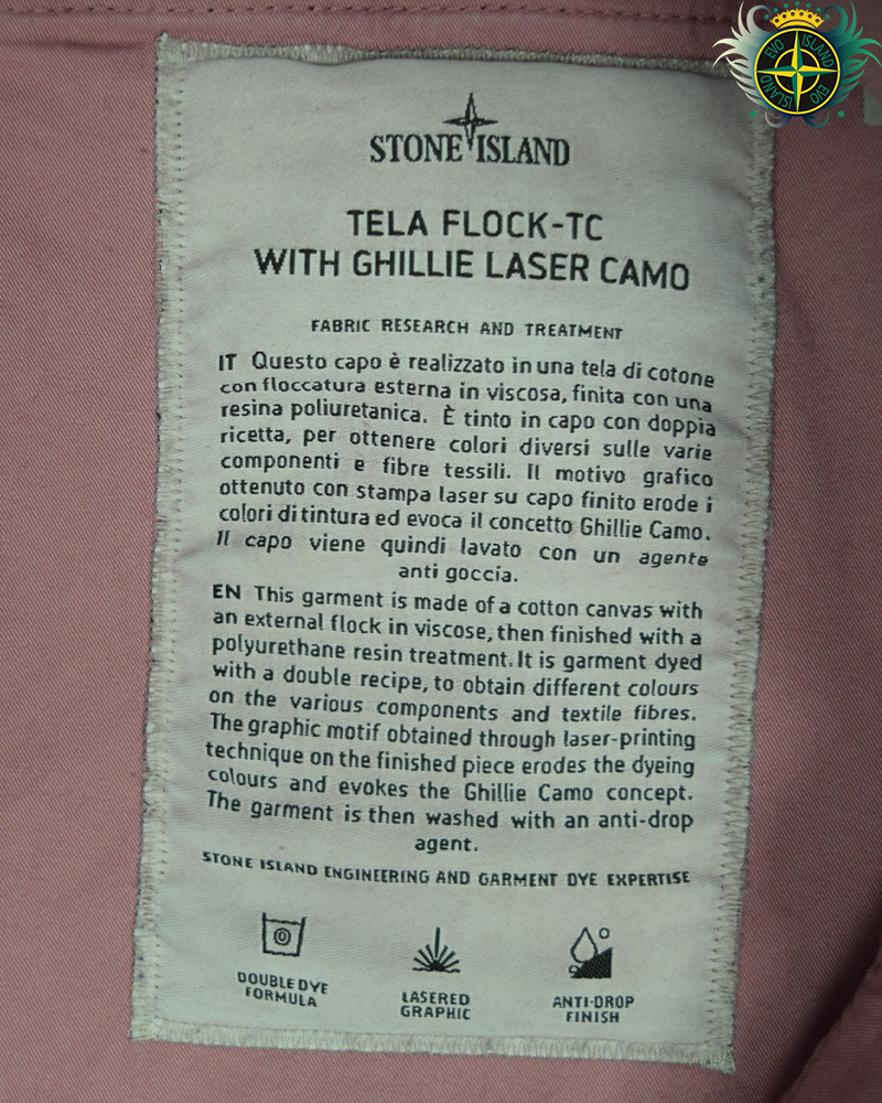 Stone Island Tela Flock-TC Ghillie Lazer Camo Dusty Pink Smock