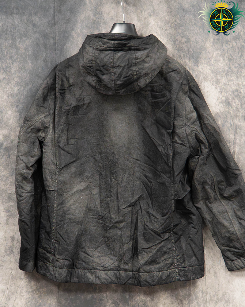 Stone Island Dense Nylon Hand Sprayed Reflective Jacket Black