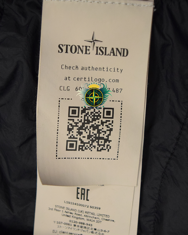 Stone Island Dense Nylon Hand Sprayed Reflective Jacket Black