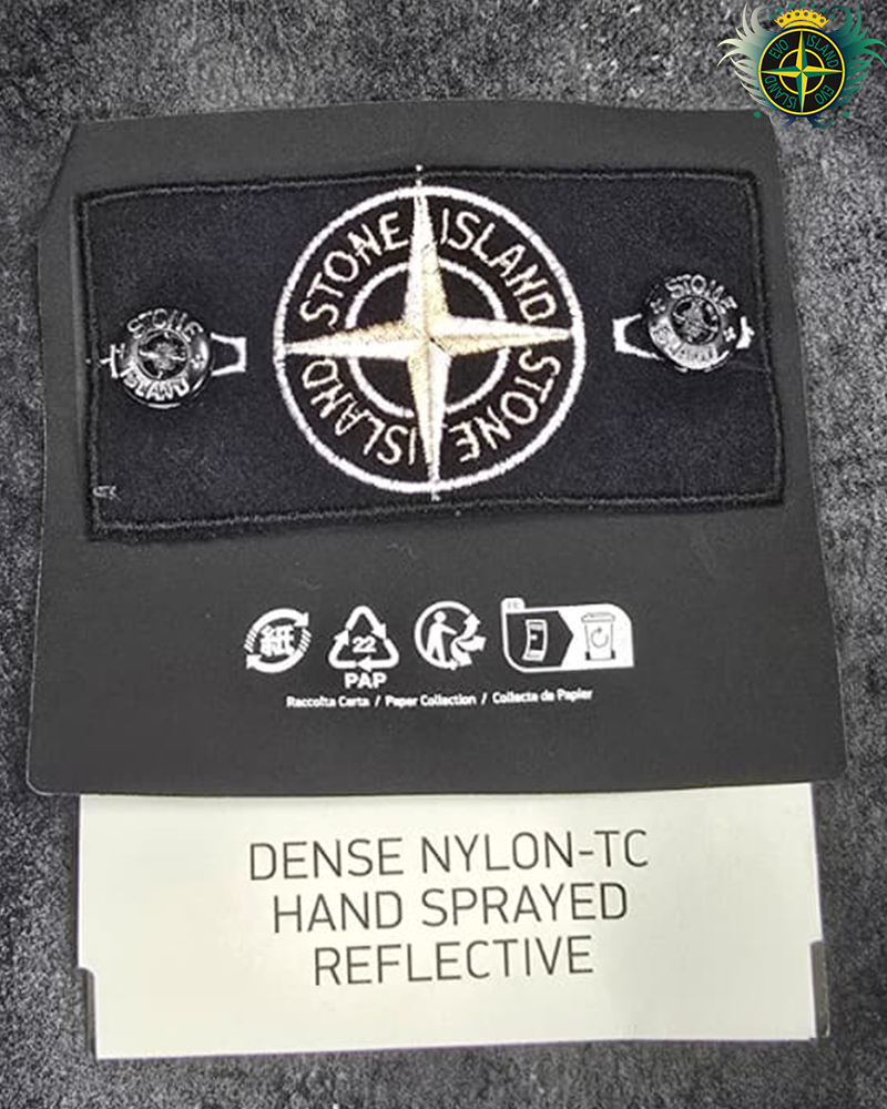 Stone Island Dense Nylon Hand Sprayed Reflective Jacket Black