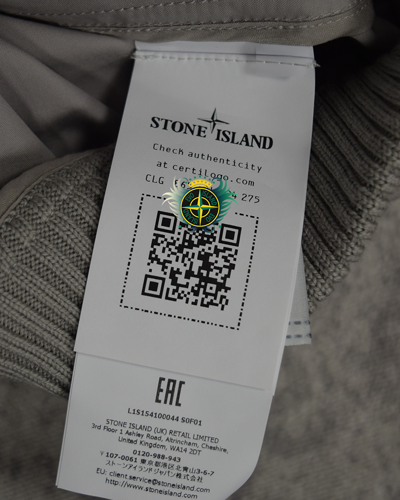 Stone Island All Weather Cotton Canvas and Knit Ghost Sweatshirt Grey