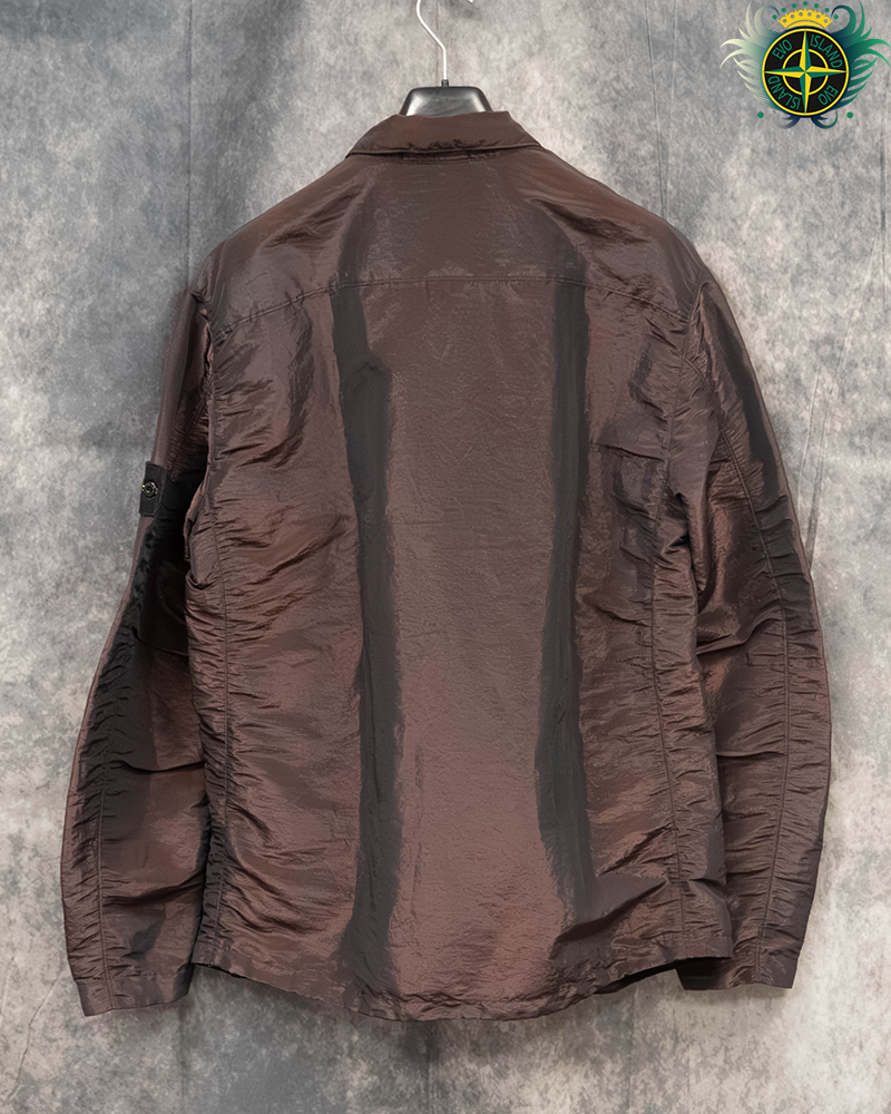 Stone Island Nylon Metal Weft Overshirt Burgandy - XXL