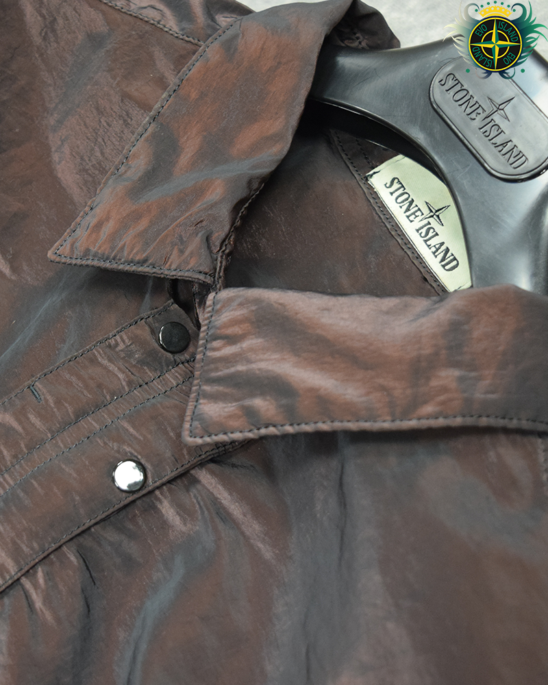 Stone Island Nylon Metal Weft Overshirt Burgandy - XXL