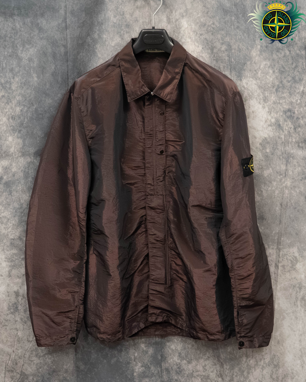 Stone Island Nylon Metal Weft Overshirt Burgandy - XXL
