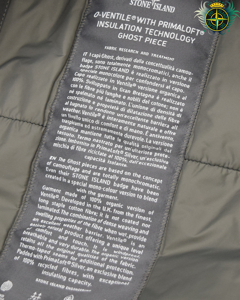 Stone Island O-Ventile With Primaloft Ghost Piece Jacket Grey