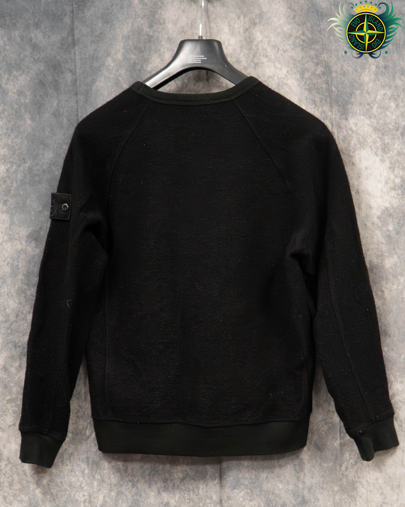 Stone Island Lana Wool Fleece Ghost Sweater Black