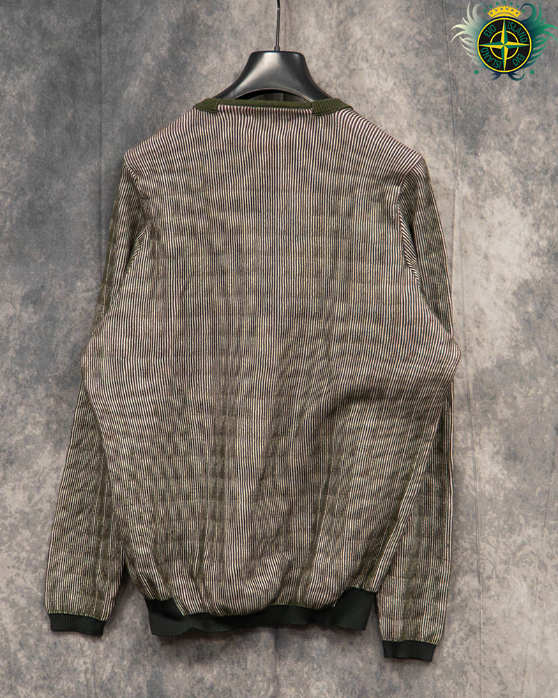 Stone Island Shadow Project Cotton Ribbed Crewneck Green/Pink - L