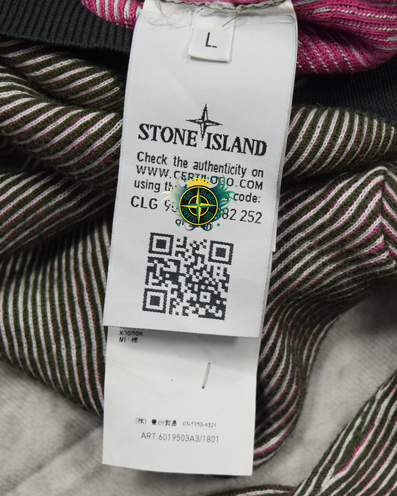 Stone Island Shadow Project Cotton Ribbed Crewneck Green/Pink - L