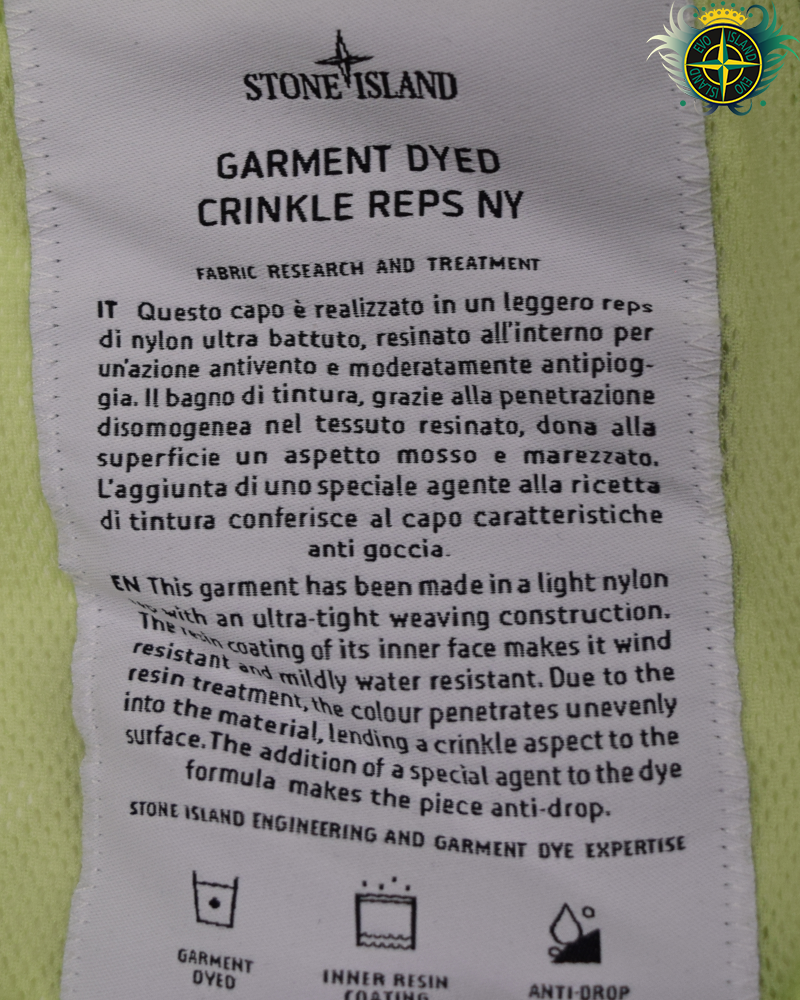 Stone Island Garment Dyed Crinkle Reps NY Jacket Light Green