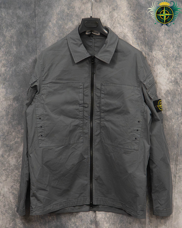 Stone Island Multi Pocket Cotton Overshirt Grey - XL