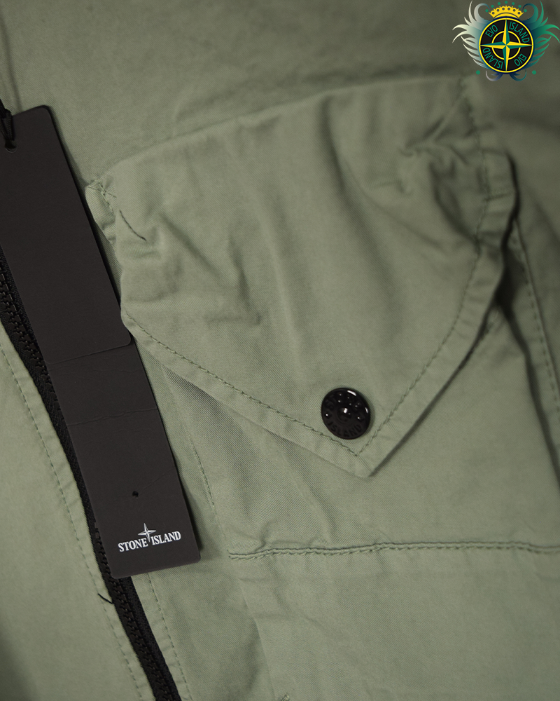Stone Island Cotton Overshirt Sage