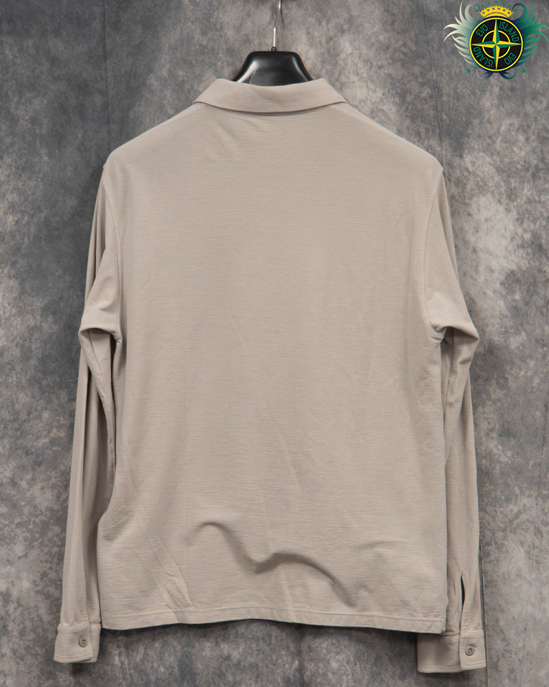 Stone Island Ghost Piece Long Sleeve Polo Grey