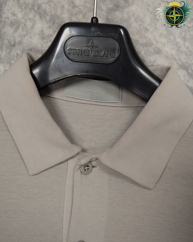 Stone Island Ghost Piece Long Sleeve Polo Grey