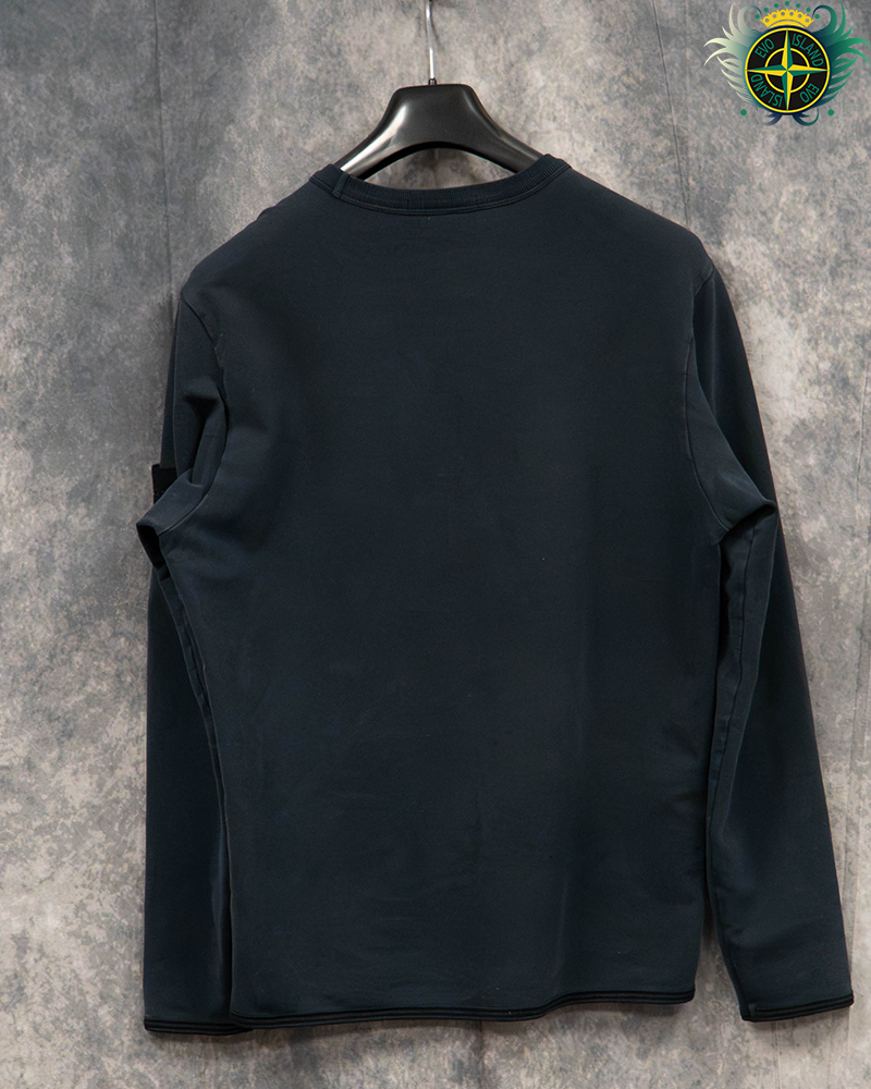 Stone Island Ghost Piece Chest Pocket Crewneck Navy Blue