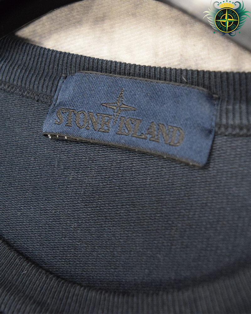 Stone Island Ghost Piece Chest Pocket Crewneck Navy Blue