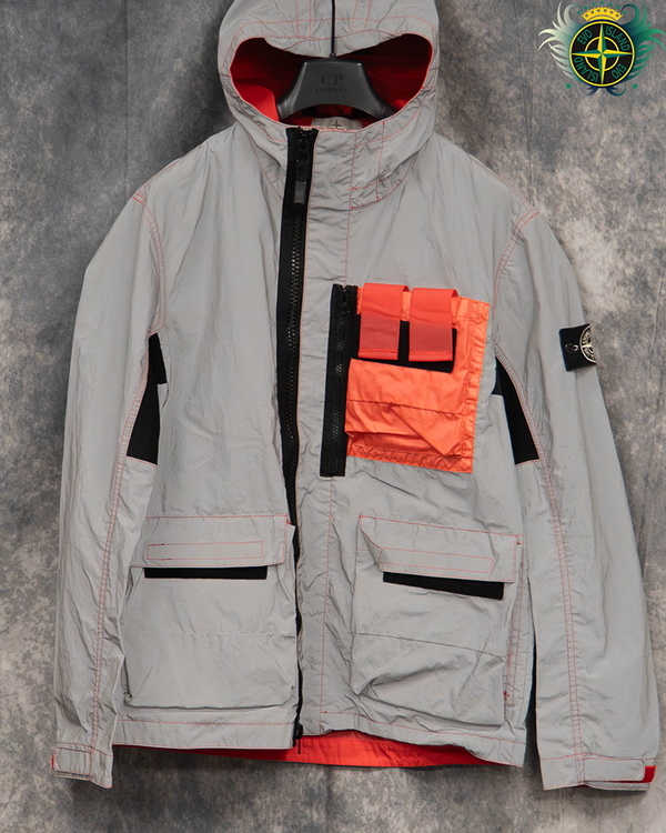 Stone Island Garment Dyed Plated Reflective Mussola Gommata Silver/Pink - M