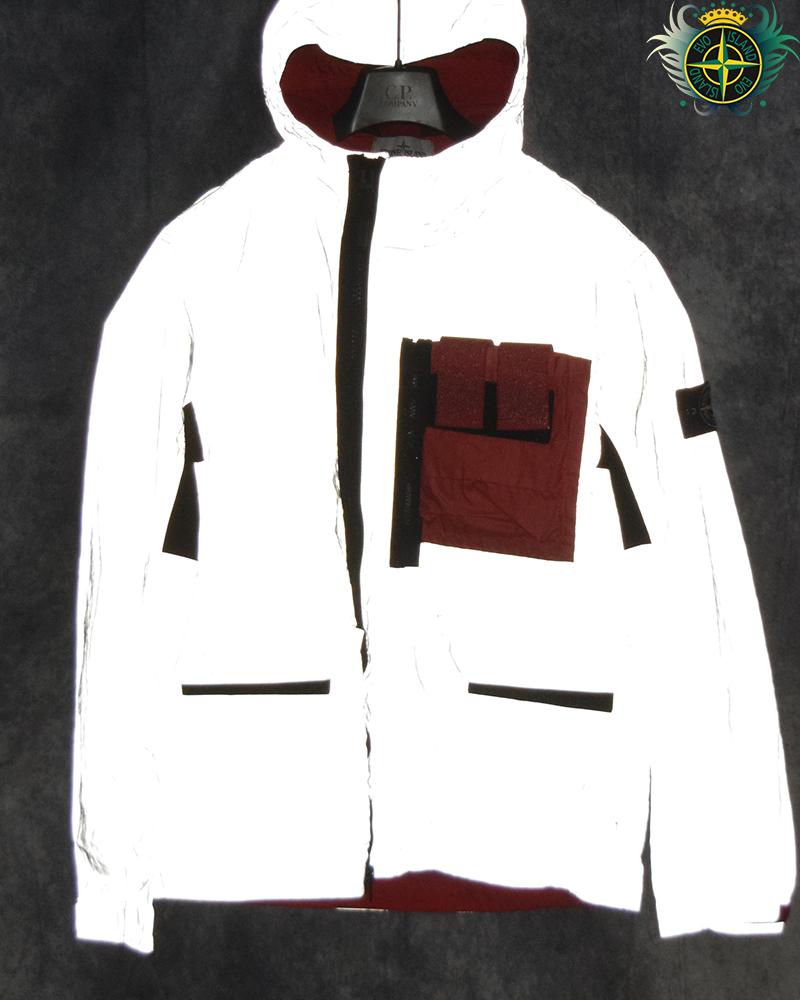 Stone Island Garment Dyed Plated Reflective Mussola Gommata Silver/Pink - M
