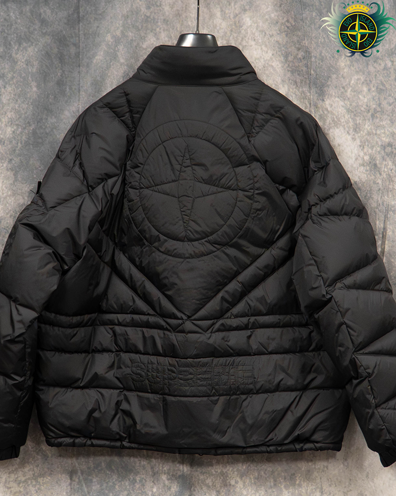 Stone Isand X Supreme Tela Logo Reversible Puffer Jacket Black