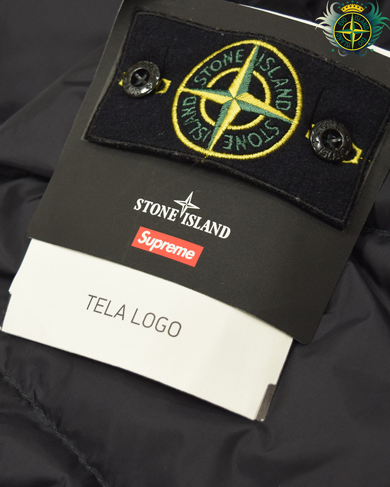 Stone Isand X Supreme Tela Logo Reversible Puffer Jacket Black