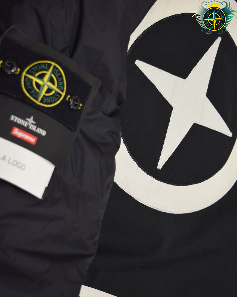 Stone Isand X Supreme Tela Logo Reversible Puffer Jacket Black