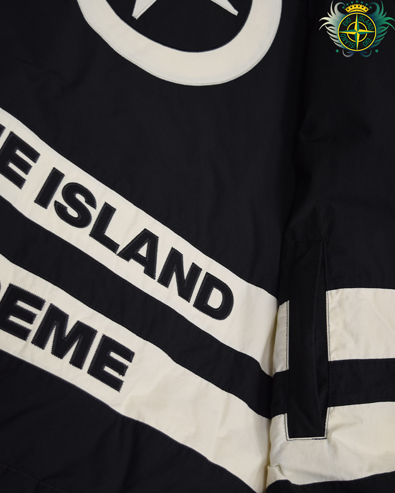 Stone Isand X Supreme Tela Logo Reversible Puffer Jacket Black