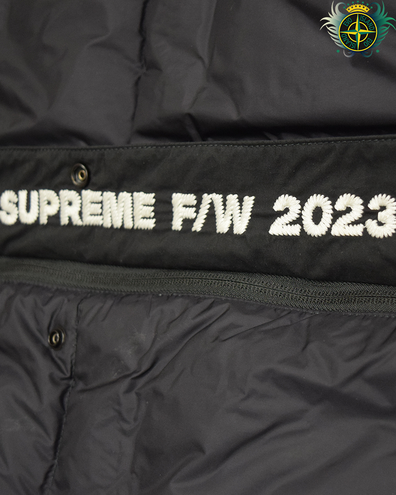 Stone Isand X Supreme Tela Logo Reversible Puffer Jacket Black