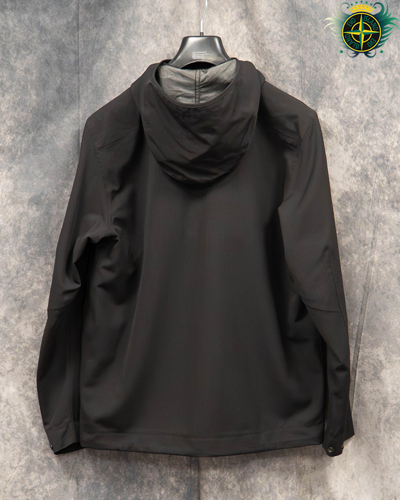 Stone Island Water Repellant Wool Ghost Piece Jacket Black