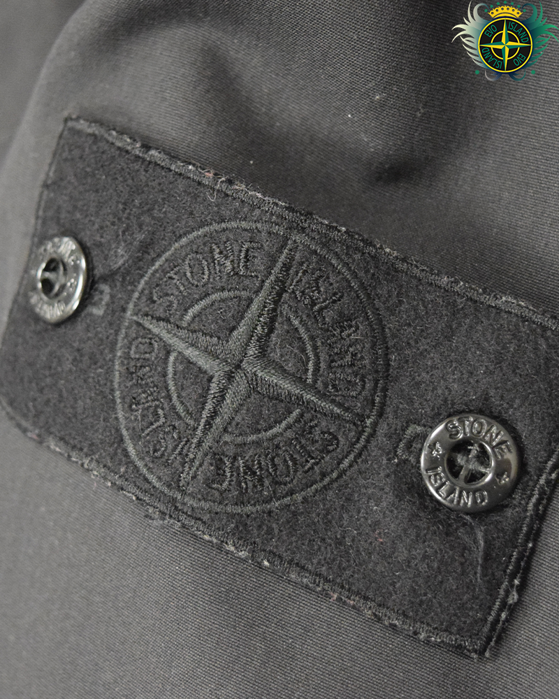 Stone Island Water Repellant Wool Ghost Piece Jacket Black