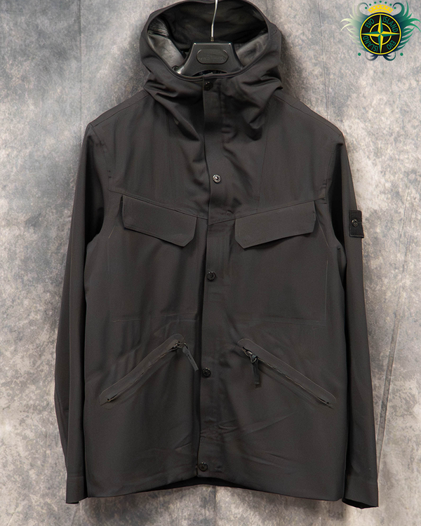 Stone Island Water Repellant Wool Ghost Piece Jacket Black