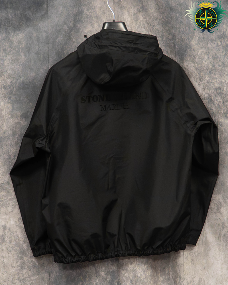 Stone Island 3L Gore-tex Recycled Polyester marina Smock + Bag Black - L