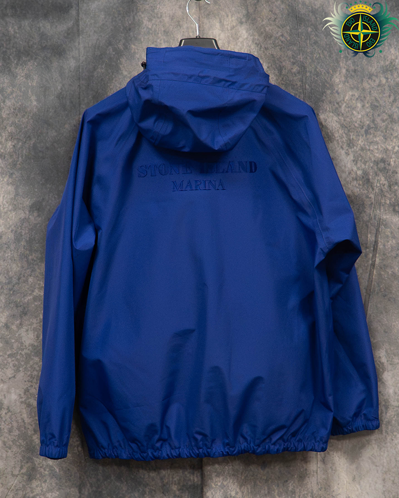 Stone Island 3L Gore-tex Recycled Polyester marina Smock + Bag Blue - L