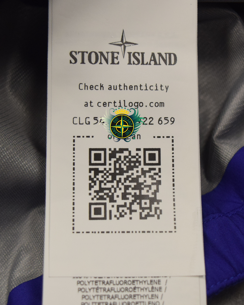 Stone Island 3L Gore-tex Recycled Polyester marina Smock + Bag Blue - L
