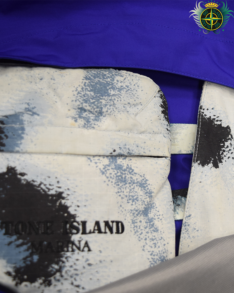 Stone Island 3L Gore-tex Recycled Polyester marina Smock + Bag Blue - L