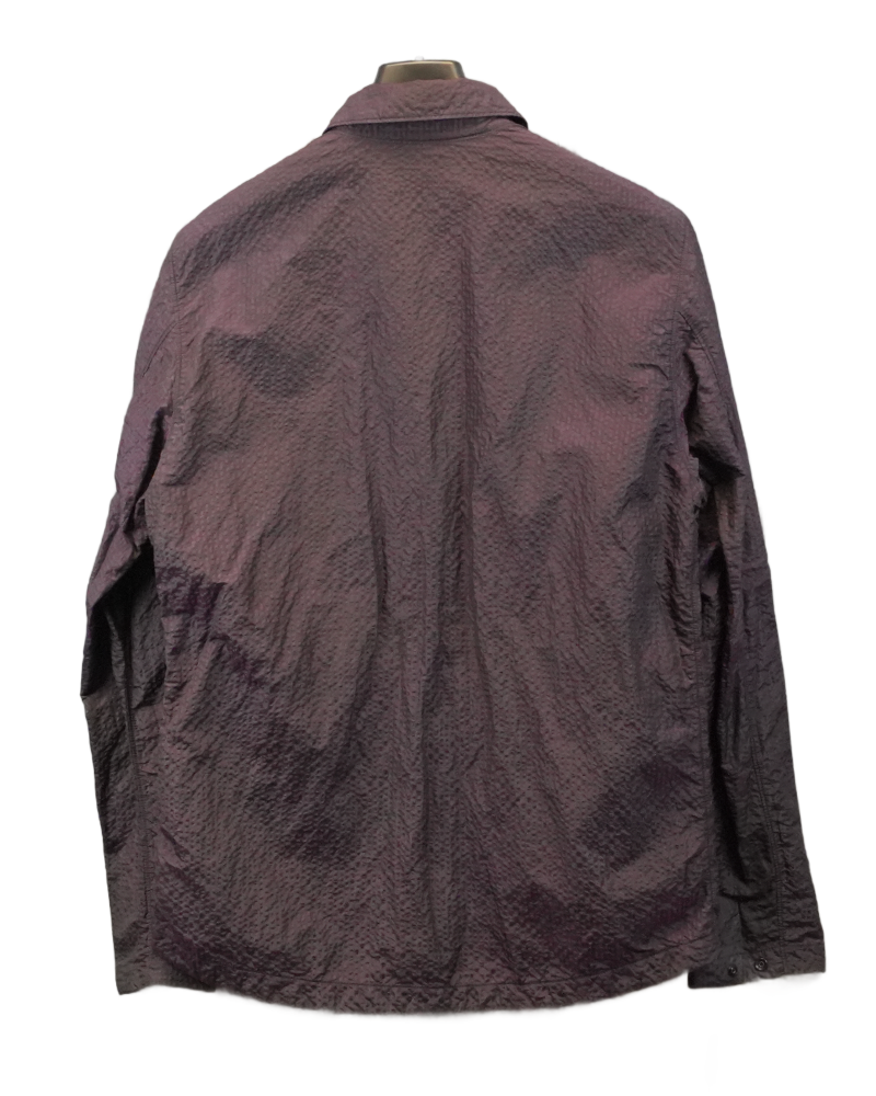 Stone Island Poly Colour Frame Nylon Metal Zipped Overshirt Purple back view