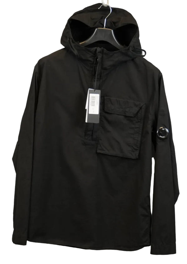 C.P Company Quarter Zip Lense Hoodie Black