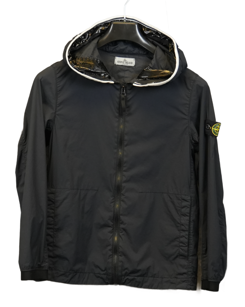 Stone Island kids skin touch jacket Black front view
