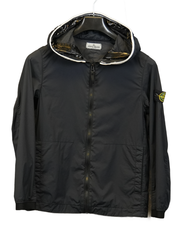 Stone Island kids skin touch jacket Black front view