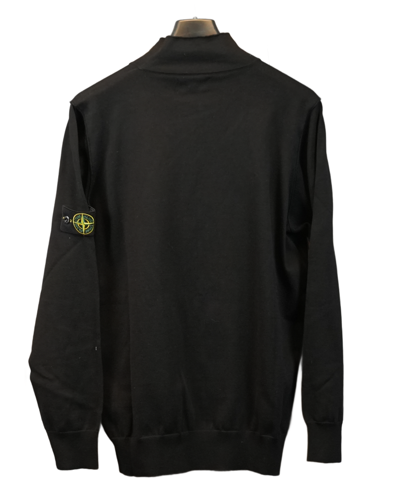 Stone Island 12 Strech Wool Zip Up Black back view