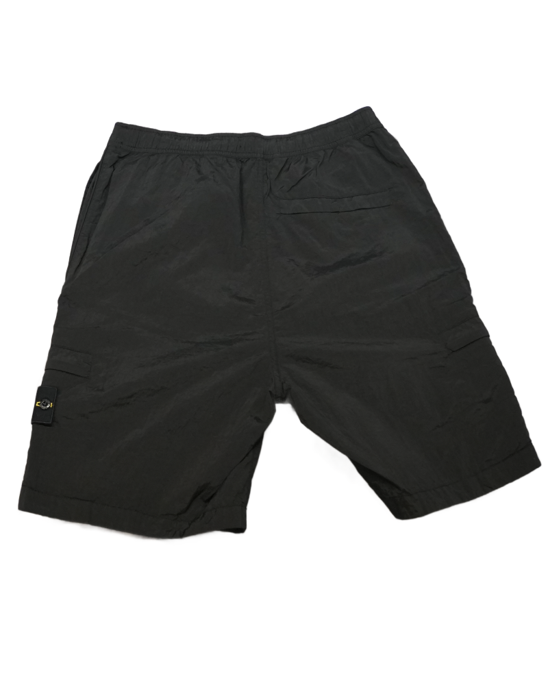 Stone Island Nylon Metal Cargo Shorts Black back view