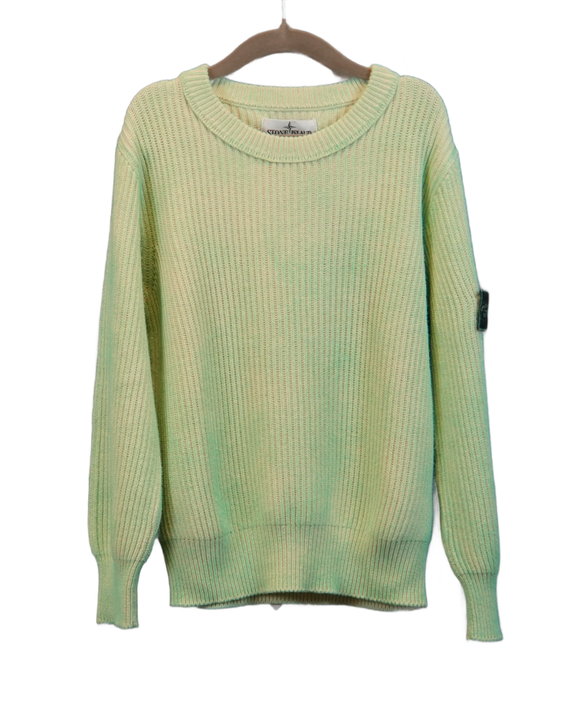 Stone Island Kids Dust Treatment Knitted Sweatshirt Green front view