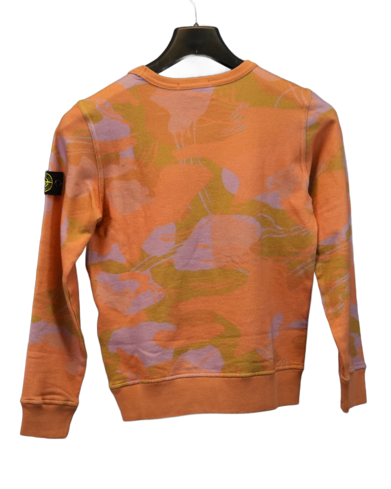 Stone Island Kids Crewneck Sweatshirt Orange Camo back view