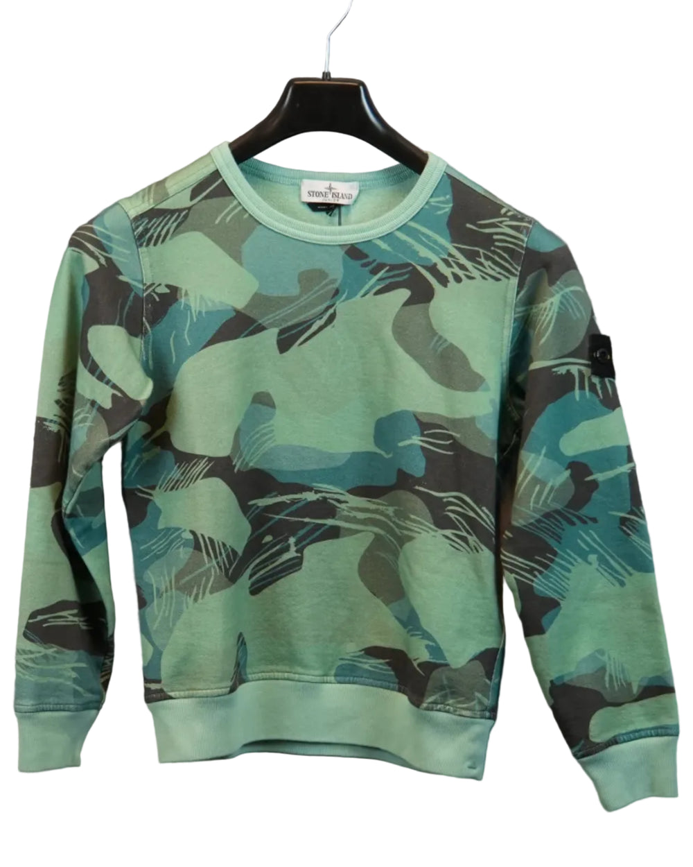 Stone Island Kids Crewneck Sweatshirt Green Camo